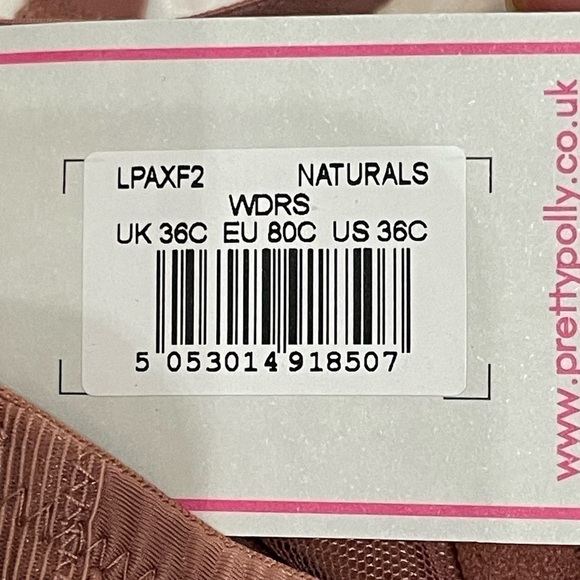Pretty Polly Semi Sheer Plunge Bra Women's 38C Naturals Non-Padded Mesh Rose NWT - Picture 11 of 11